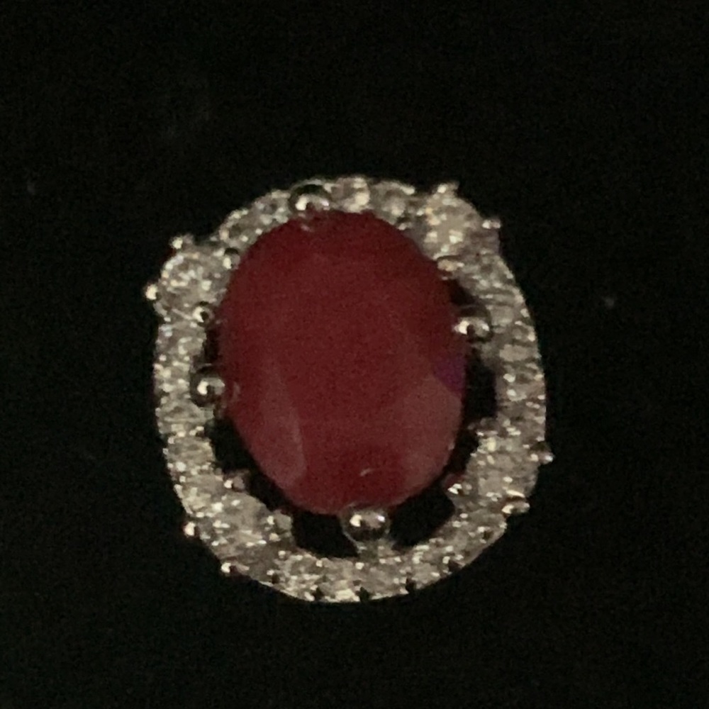 New classy stylish elegant artwork artisan Red Ruby Cz’s SS925 studs earrings - Picture 5 of 11